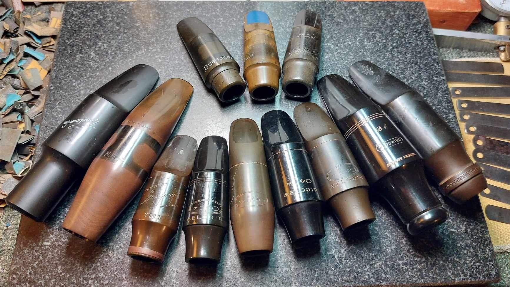 Collection of woodwind mouthpieces